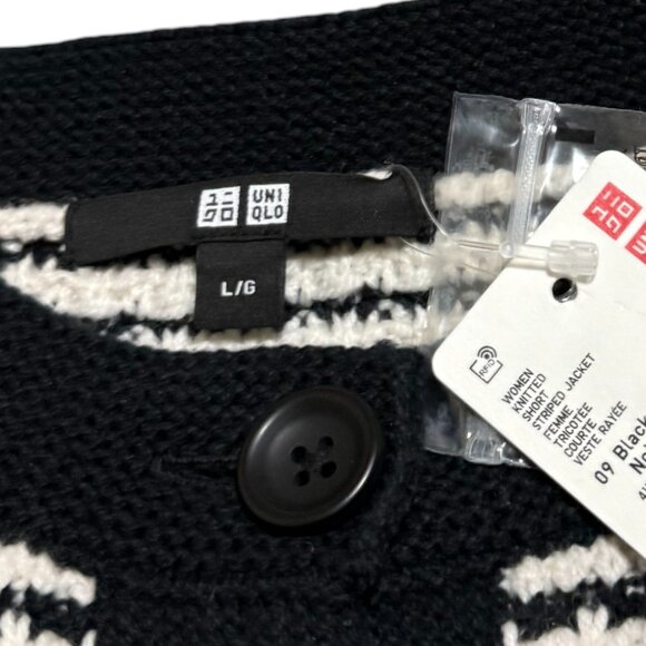 NWT Uniqlo Knitted Short Striped Jacket - Picture 5 of 7